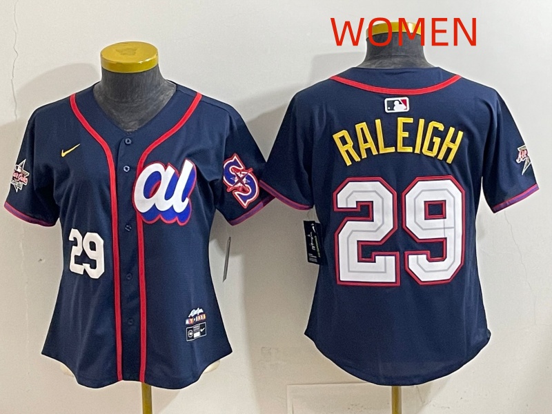 Women 2025 Seattle Mariners 29 Raleigh dark Blue All star Nike MLB Jersey style 012